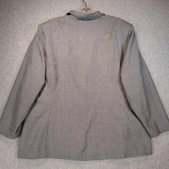 Yves Venet Creation Gray & Black Houndstooth  Rhinestone Blazer Size 42 - Picture 6 of 11